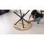 39” Round Dining Table [Metal Cross Legs] for 4, Mid-Century Kitchen Leisure Table for Apartment Living Room Space Saving-1931354147