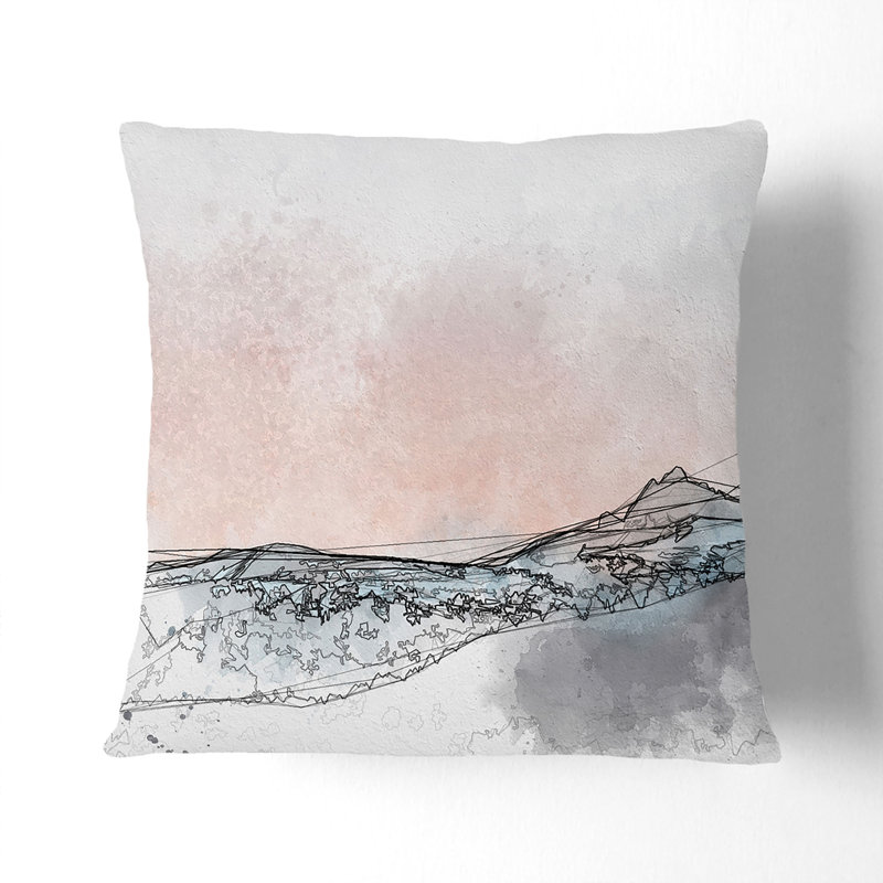 Sunrise Behind Grand Teton Cushion with Filling, 40cm H x 40cm W x 15cm D, Black
