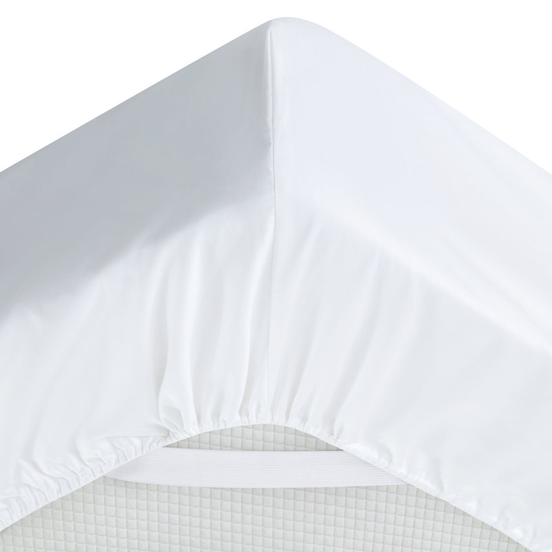 Ensemble de draps 100% coton avec une taie d'oreiller 100% coton pour toute la saison Marina, Blanc
