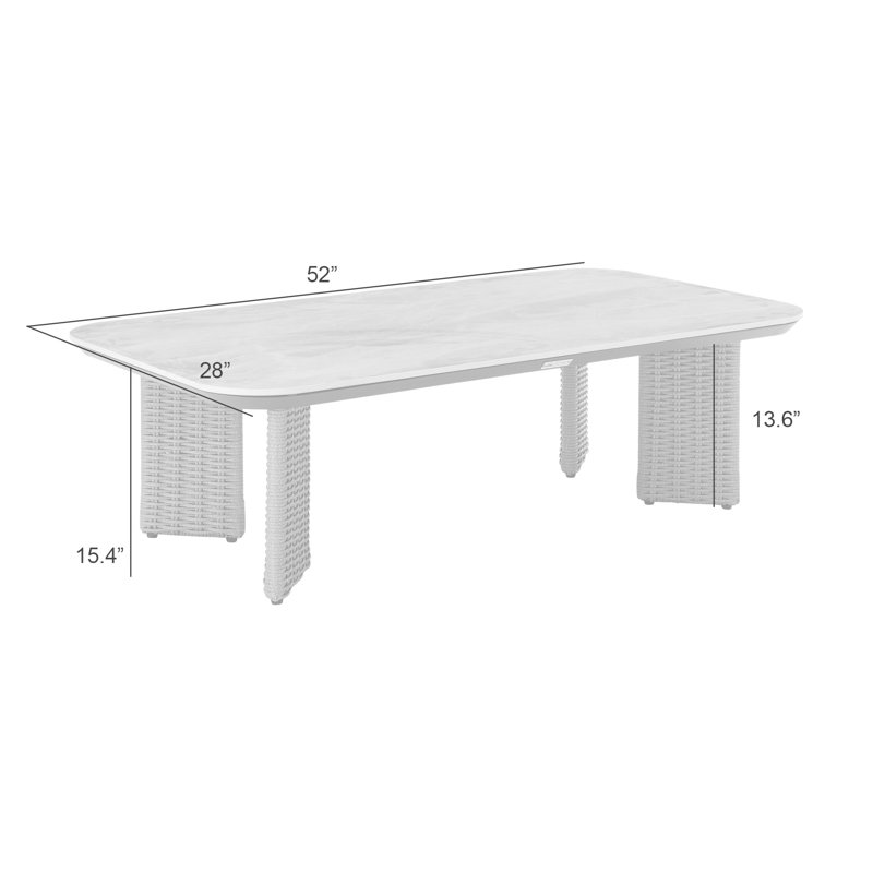 Table basse d'extérieur en pierre frittée Monro