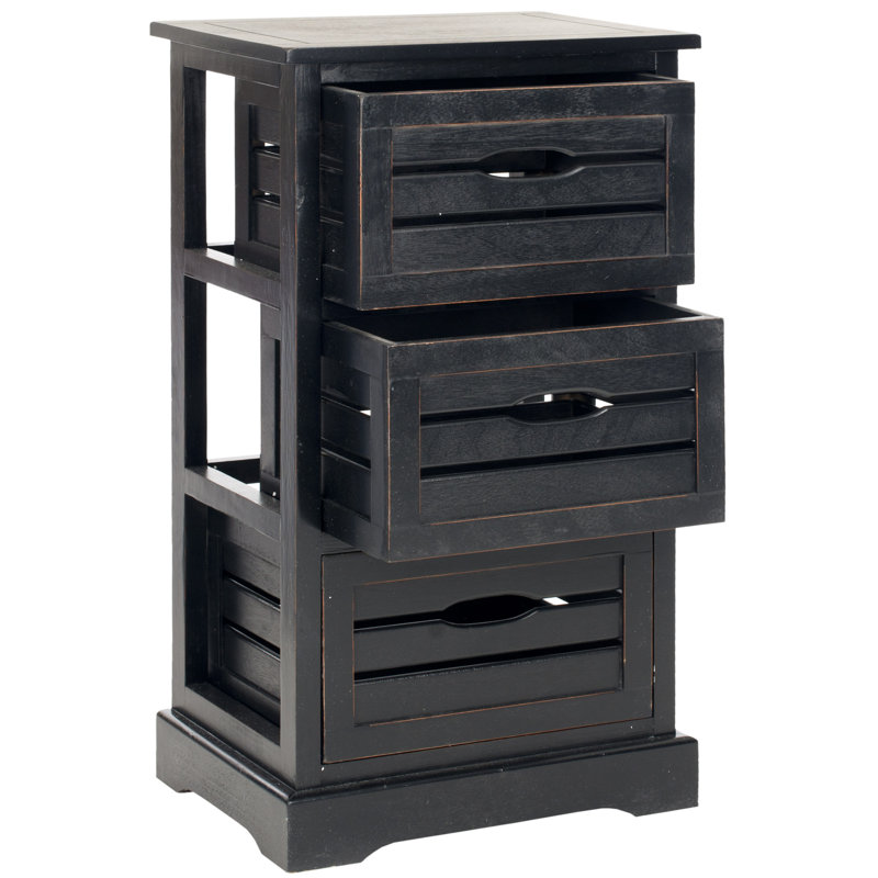 Commode décorative 3 tiroirs Regan, Noir
