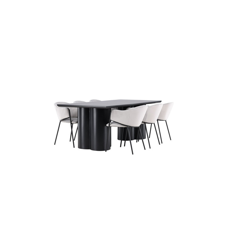 Lombardy 6 -Person Dining Set, Black