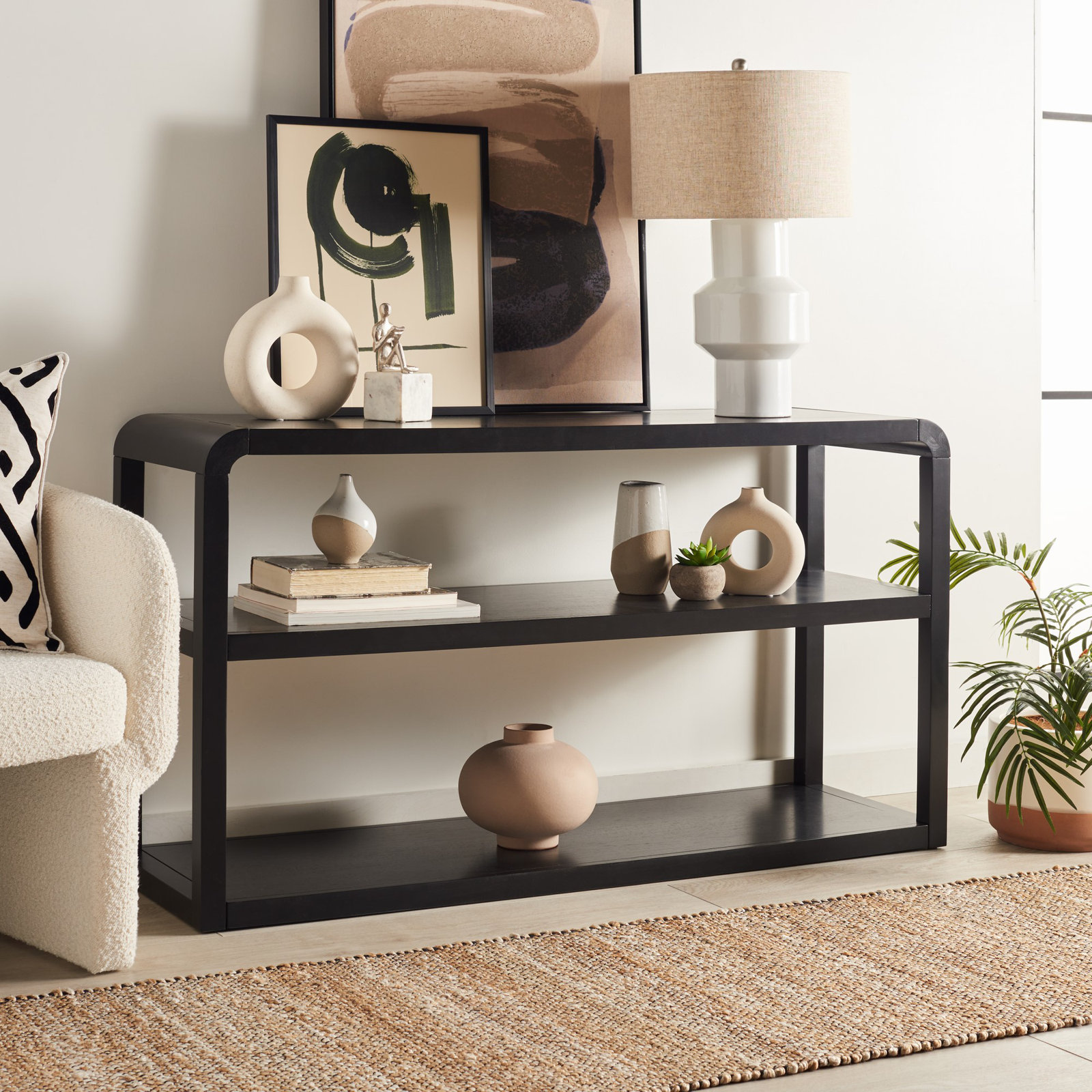 Chauncey 53" Console Table, Black