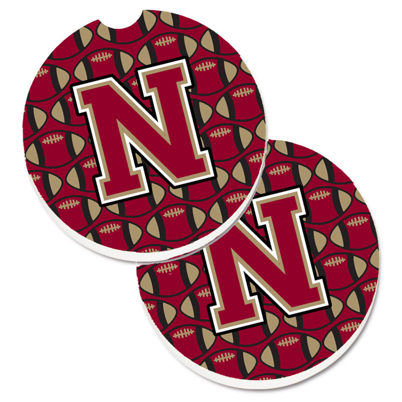 Sous-verre de football, N, Grenat / or