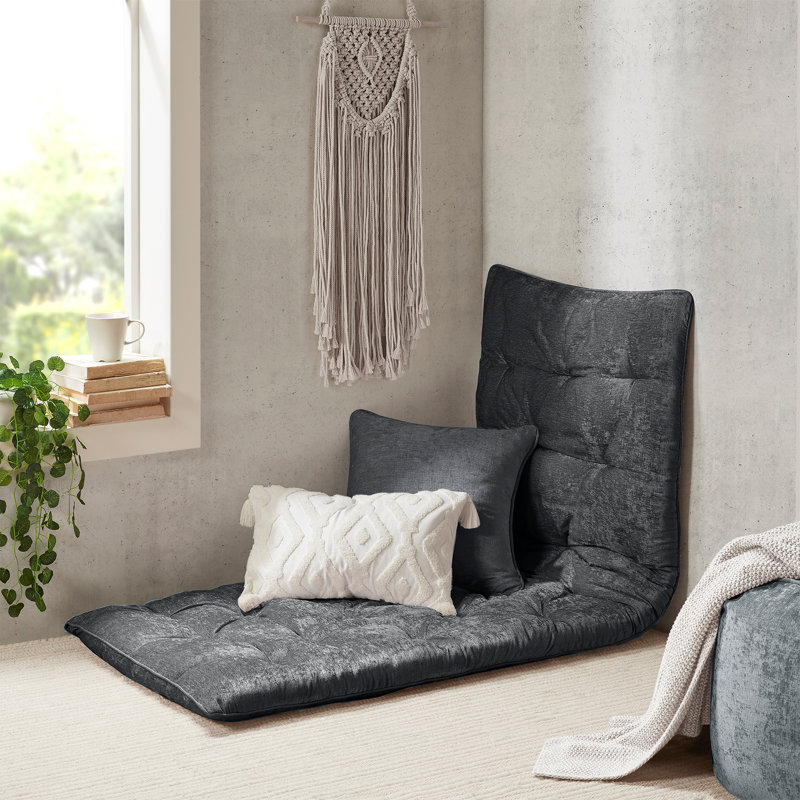 Coussin de détente pour le plancher en chenille de polyester Edelia, Gris anthracite
