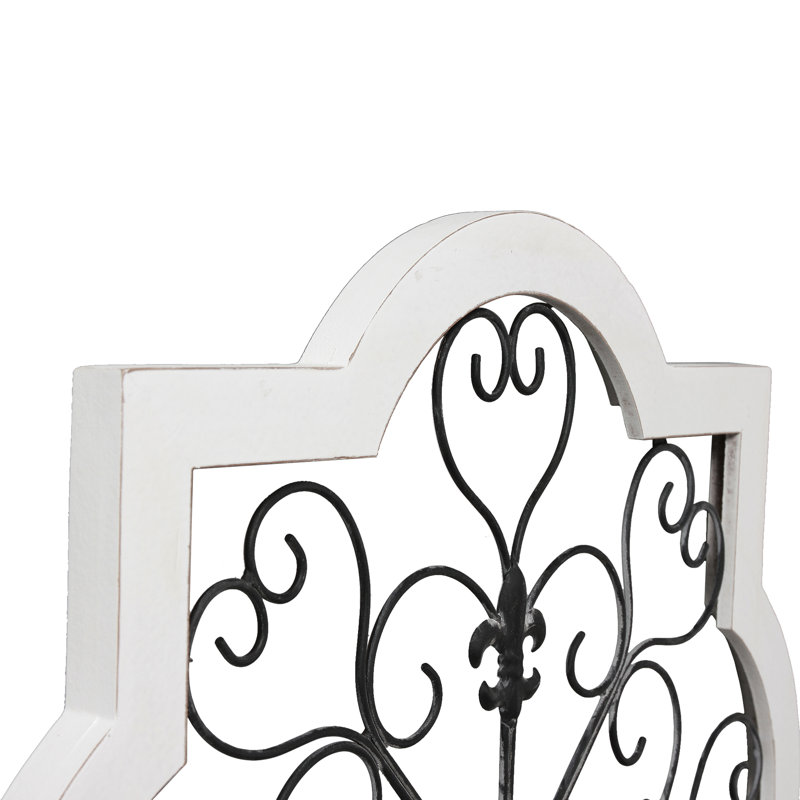Décoration murale rétro en fer forgé noir et blanc 24 po