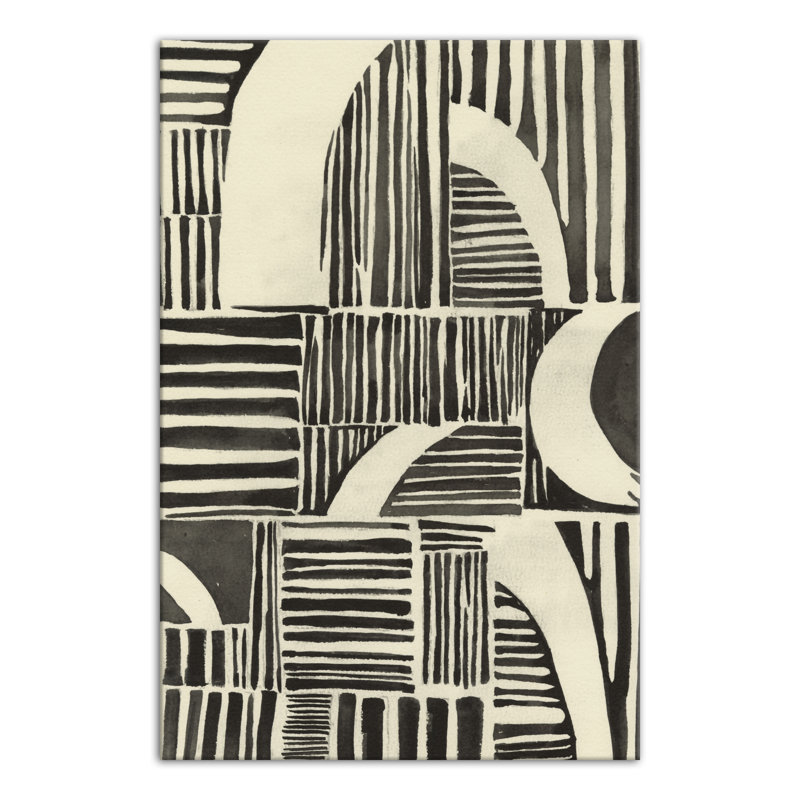 Neutre lignes abstraites - peinture, Toile tendue, H 36 po x l 24 po x P 1,25 po