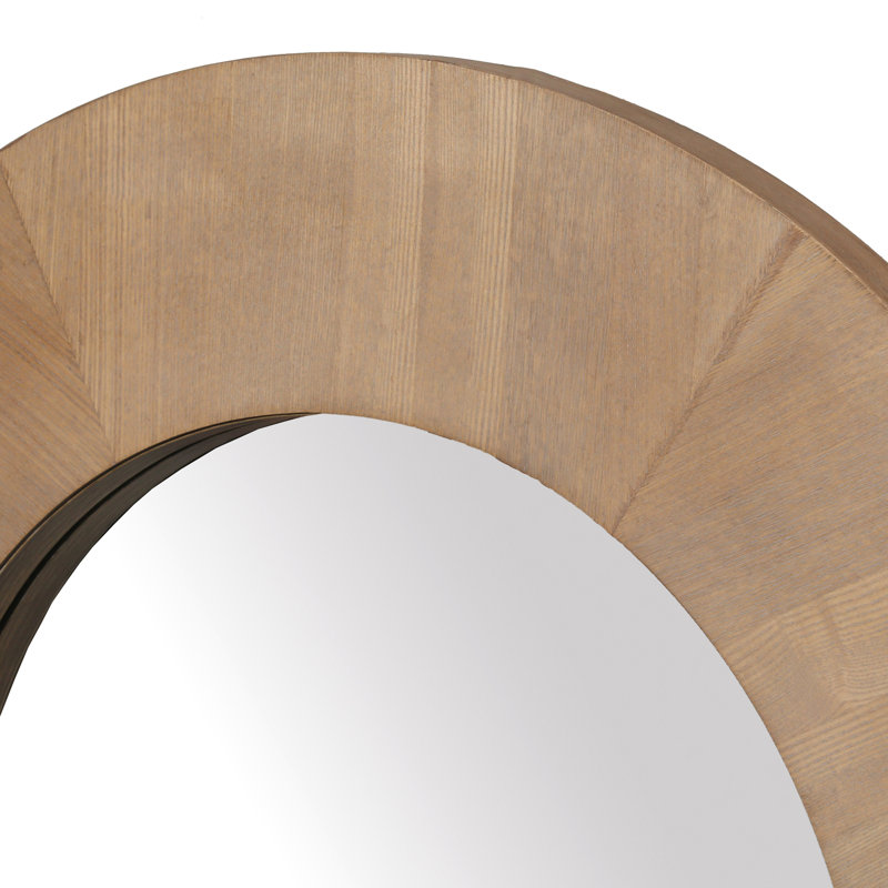 Miroir rond en bois Netta, Naturel