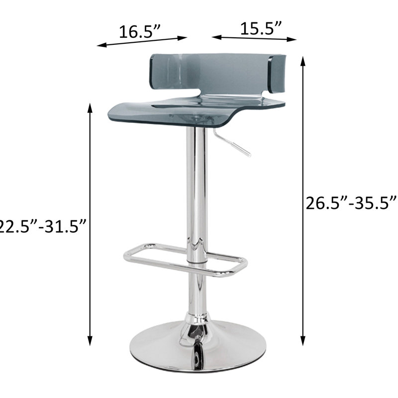 Tabouret pivotant polyvalent à 360 ° avec hauteur ajustable et structure grise