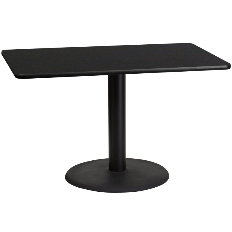Plateau de table de salle à manger Carrus, H 31,12 po x l 48 po x P 30 po, Noir