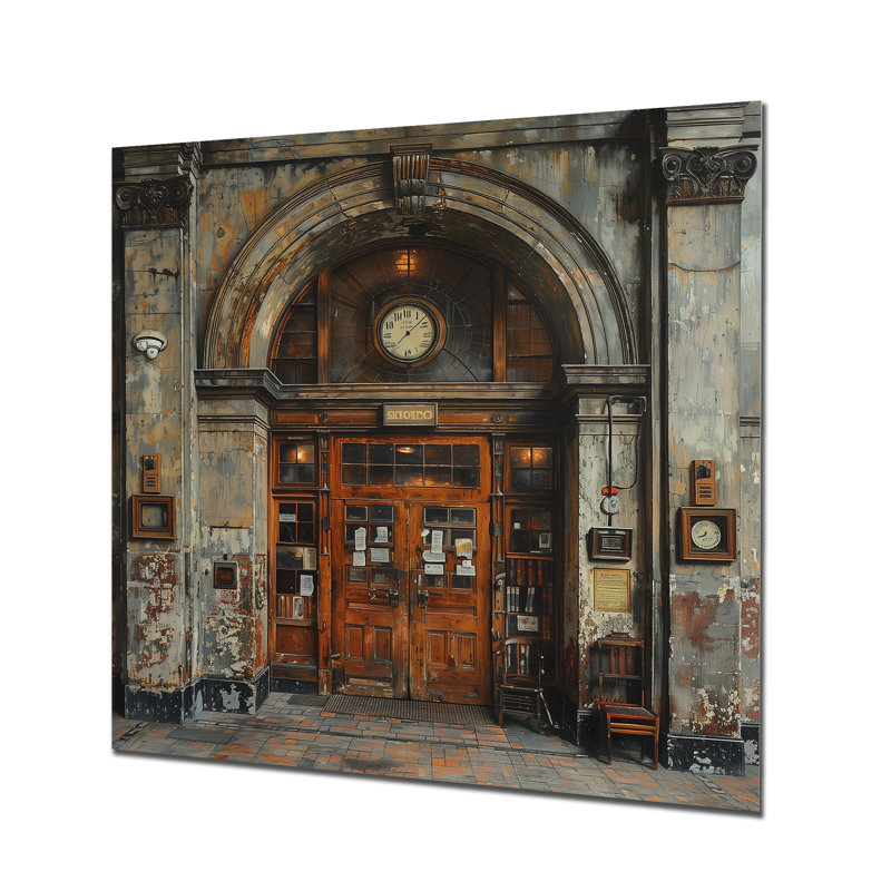 «Brown Door Banks Heritage Harmony III - Banks», reproduction d'art mural, Métal métal, H 16 po x l 16 po x P 1 po
