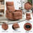 Heat Massage Manual Recliner Chair With Rocker And Swivel In Fabric For Living Room-1055589930
