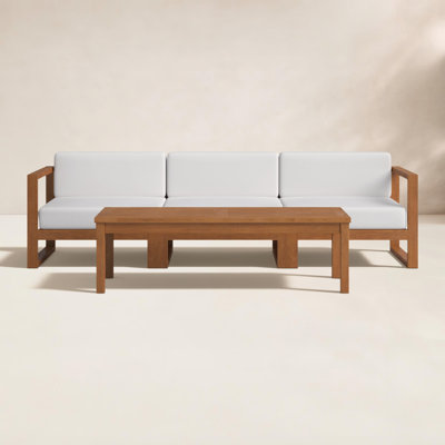 Upland 3-Person Teak Patio Seating Group