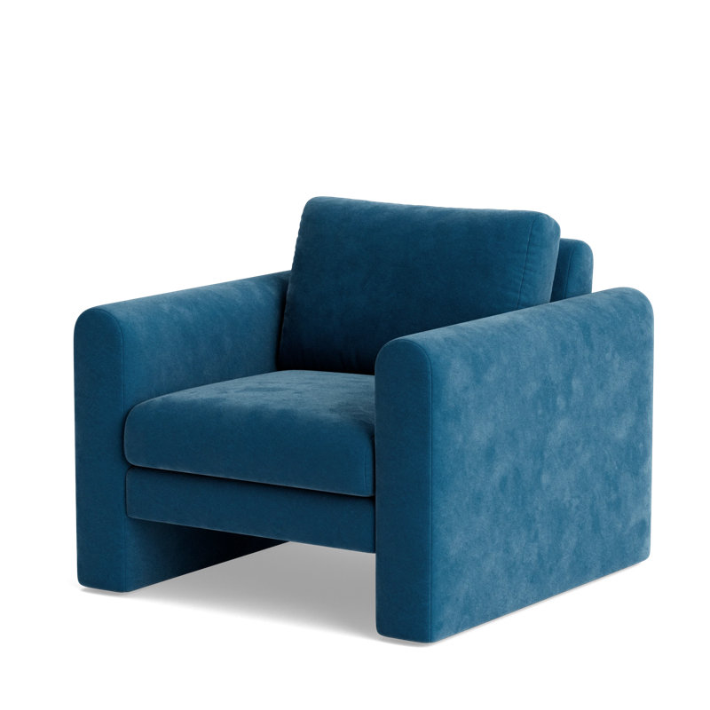 Knox Accent Chair, Performance Velvet - Denim