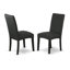L'ensemble de table de salle à manger 6 pièces comprend une table de cuisine rectangulaire avec pieds en X et 4 chaises Parson en tissu de couleur noire avec banc, finition noire brossée-976006374-975241726-975241721