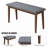 3 Pieces Modern Dining Table Set With 1 Rectangular Table And 2 Benches