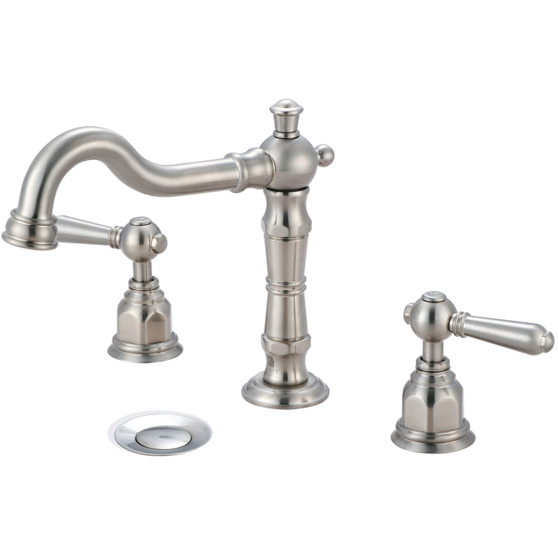 Widespread Bathroom Faucet with Drain Assembly, Brushed Nickel