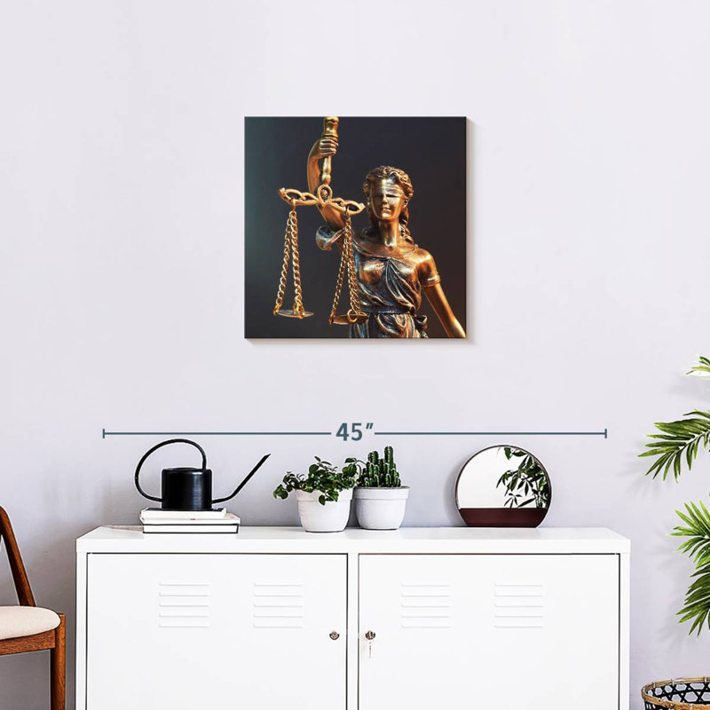 Statue Alcaraz Lady Justice, H 20 po x l 20 po