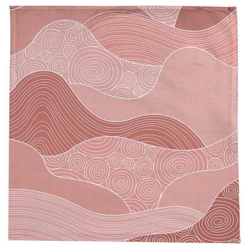 Leffel Hand Drawn Waves Tablecloth, Red
