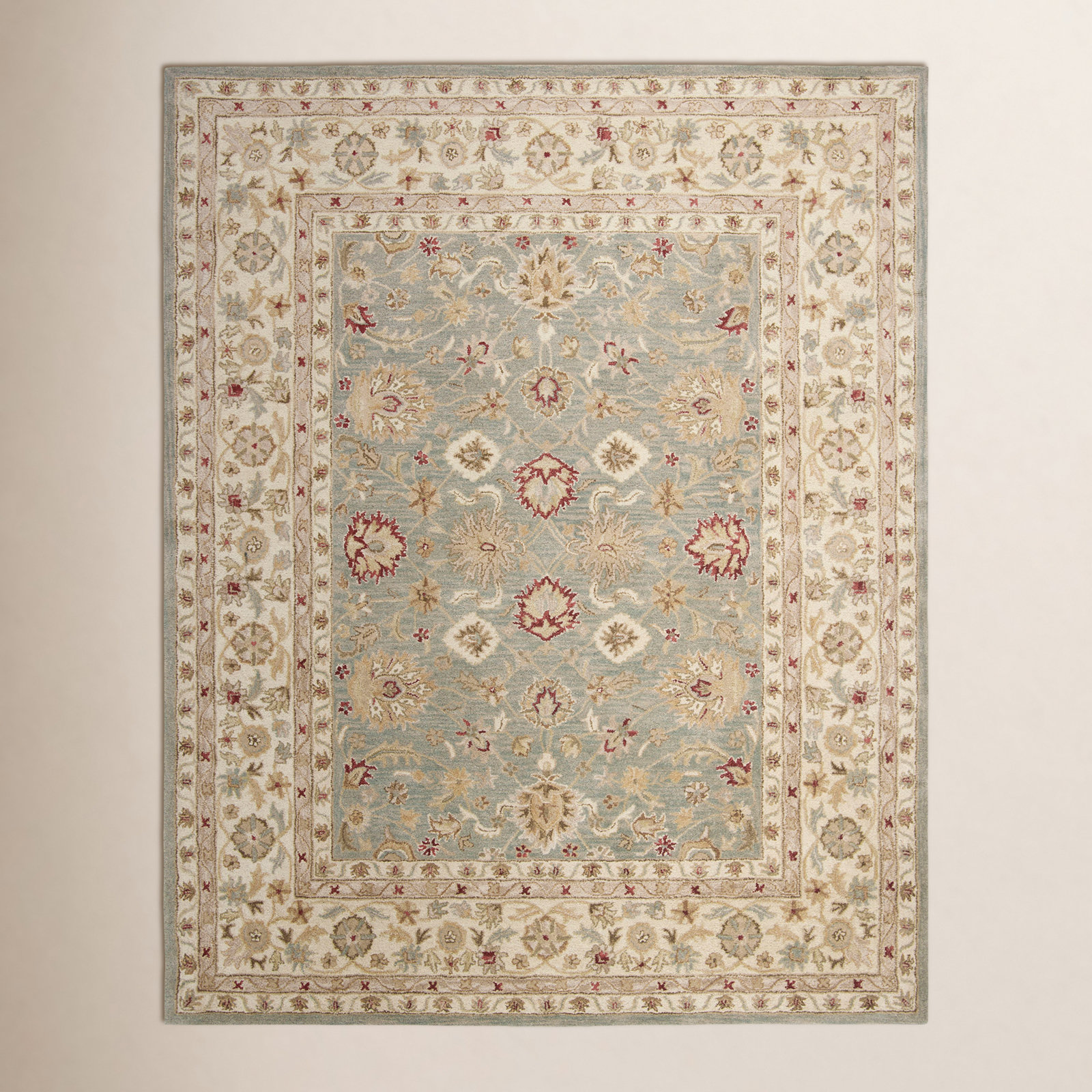 Samuel Gray Blue Beige Hand-Tufted Wool Rug, Rectangle 8'3" x 11'