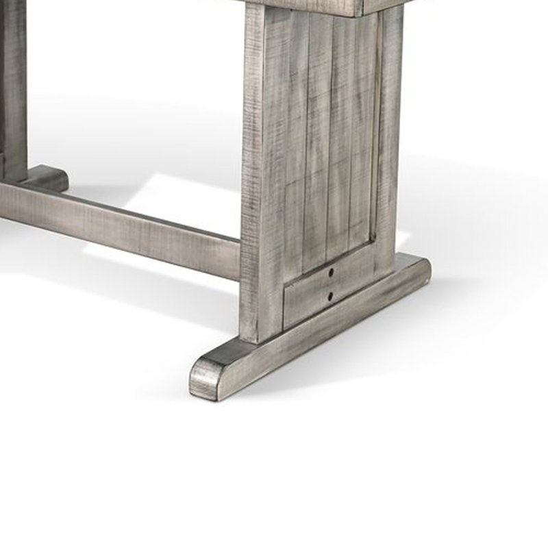 Table de salle à manger Zeka, plateau 60 po, double caisson, bois massif gris