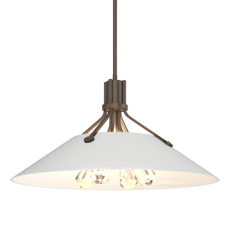 Henry 4 - Light Single Cone Pendant, Bronze, White