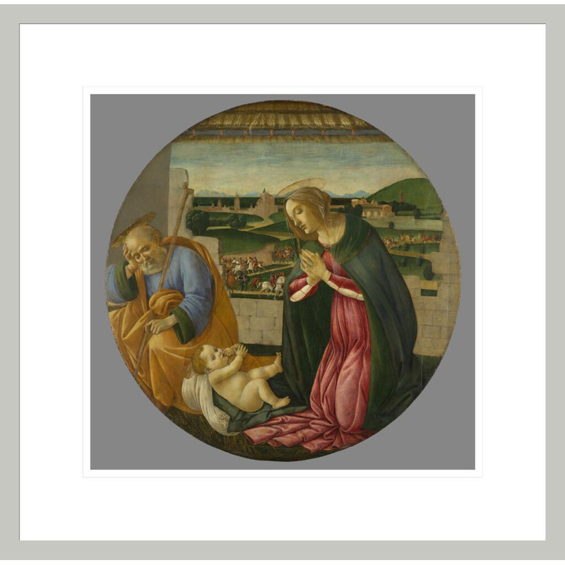 «The Adoration of the Child» par Sandro Botticelli, impression giclée sur cadre, H 17,75 po x l 18,05 po