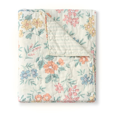 Greenland Home Fashions Chloe Lightweight Cotton Floral Reversible Throw 50x60"