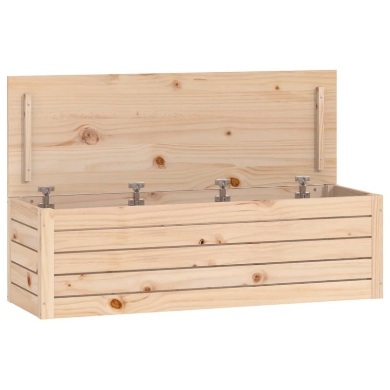 Grande boîte de rangement rectangulaire en bois de pin massif vidaXL, Brun