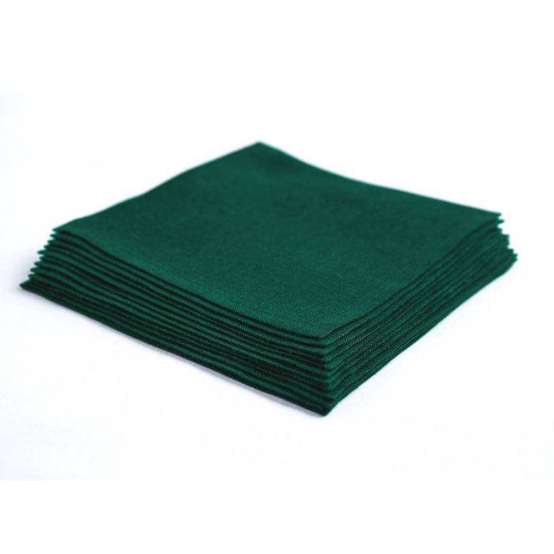 100% Pure Linen Cocktail Napkins - Fete, 6" x 6", Rainforest