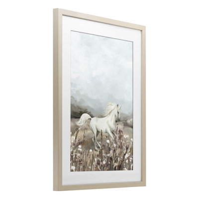 «Wildflower Grace Horse», reproduction encadrée sous verre, design par Hannah Dawson
