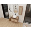 Meuble-lavabo de 30 po avec lavabo d'art en céramique et armoire latérale, 2 portes à fermeture en douceur, montage flottant, contreplaqué (emballage KD)-125514779