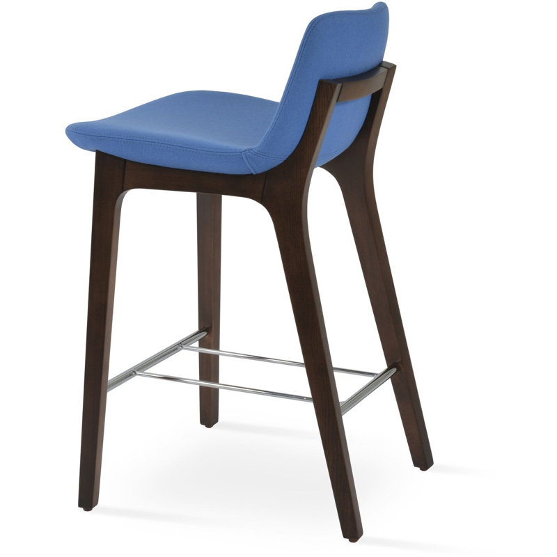 Pera HB Wood Bar & Counter Stool, Sky Blue, Bar Stool (29" Seat Height)