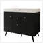 Meuble-lavabo autoportant moderne de 36 po avec plateau en pierre frittée, lavabo en céramique et rangement intelligent-129334069
