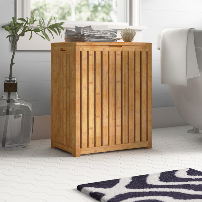 Edward Bamboo Cabinet Laundry Hamper with Handles