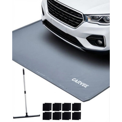 Tapis de garage 8 pi 6 po x 22 pi - PVC imperméable, antidérapant, bords surélevés, confinement de neige et de boue