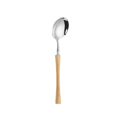 Ensemble de couverts en acier inoxydable avec poignées en bois - Couteau, fourchette, cuillère pour la salle à manger