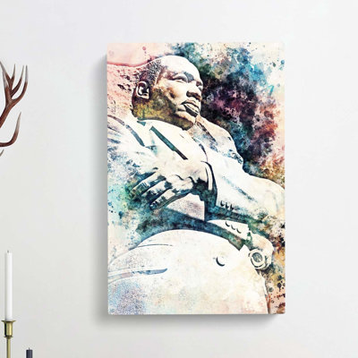 Martin Luther King Jr in Abstract - Wrapped Canvas Painting Print