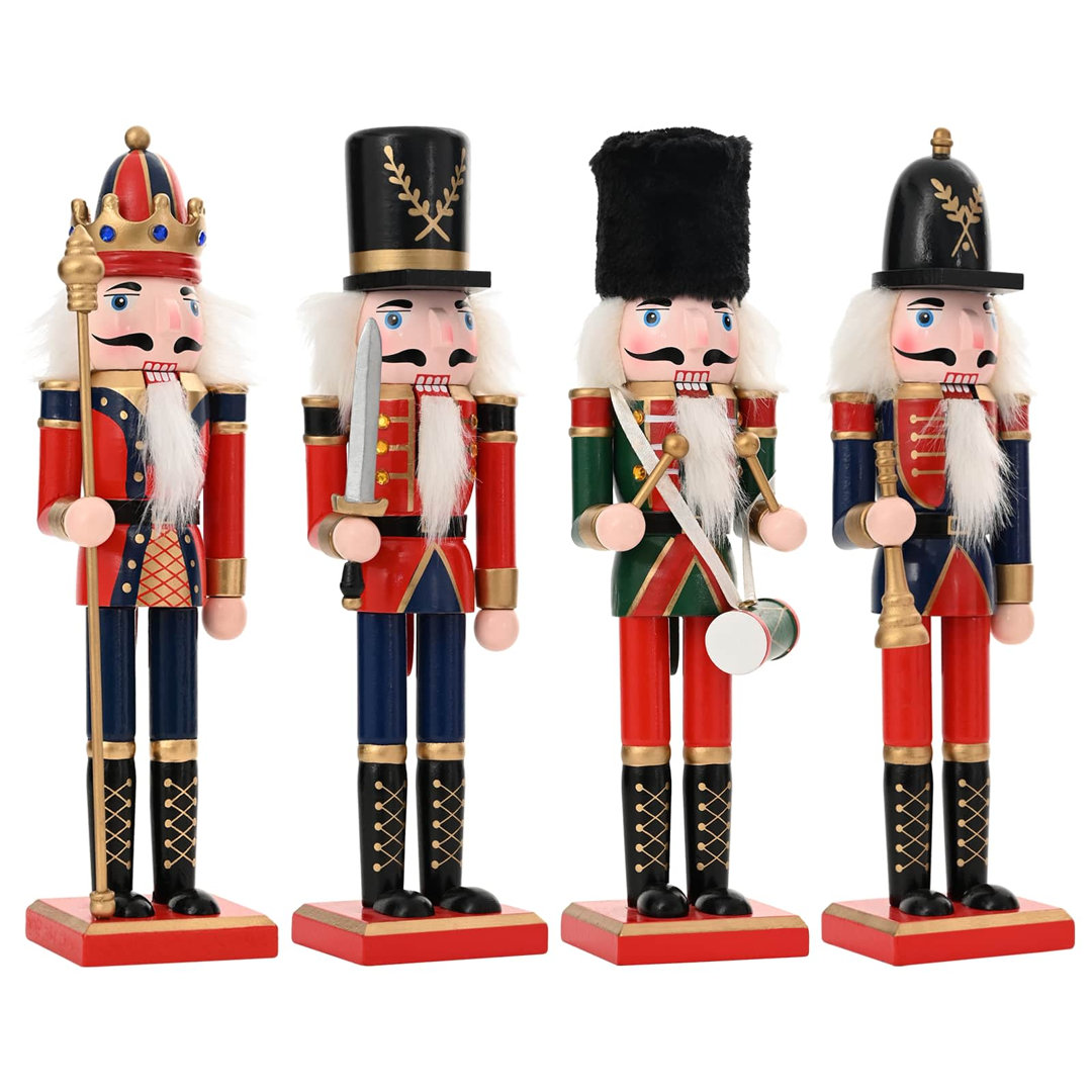Vidaxl Christmas Nutcracker Turku 4 Pcs Red And Black 30 Cm, Red - Image 3