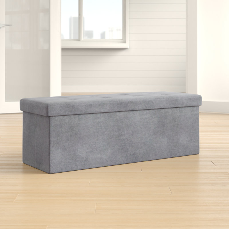 Repose-pieds avec rangement, gris