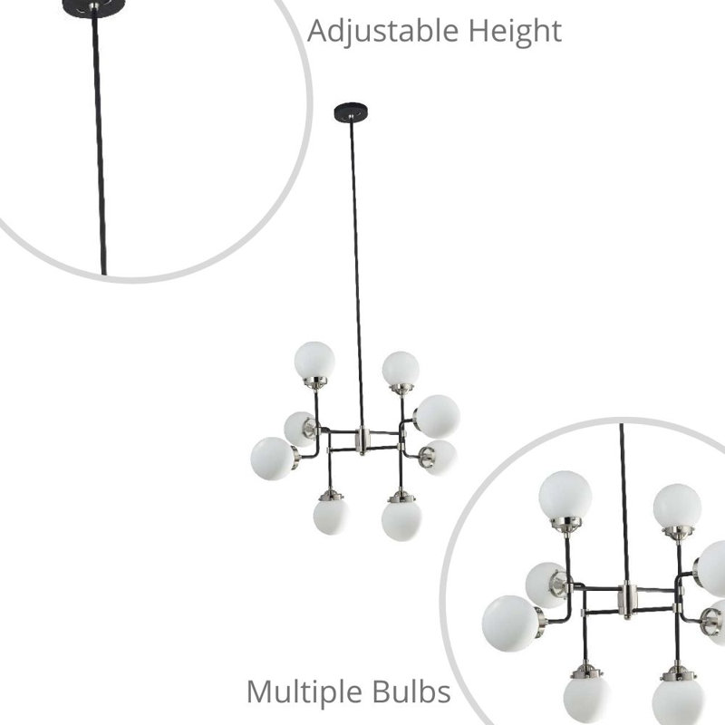 Luminaire suspendu géométrique 8 lumières simple Nalesha