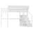 Queen Loft Bed with Desk, Charging Station, Stairs, and Light, Metal High Loft Bed for Kids and Teens, White