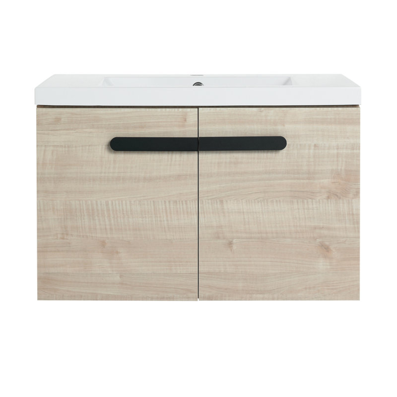 Armoire de salle de bain 30 po avec lavabo, portes à fermeture douce, fixation flottante, pour petite salle de bain