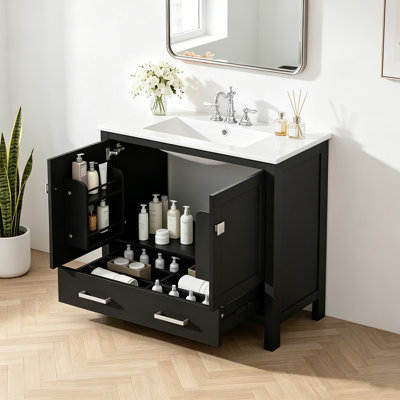 Ensemble de meuble-lavabo sur pied 36 po avec lavabo intégré et rangement 36 po Modern