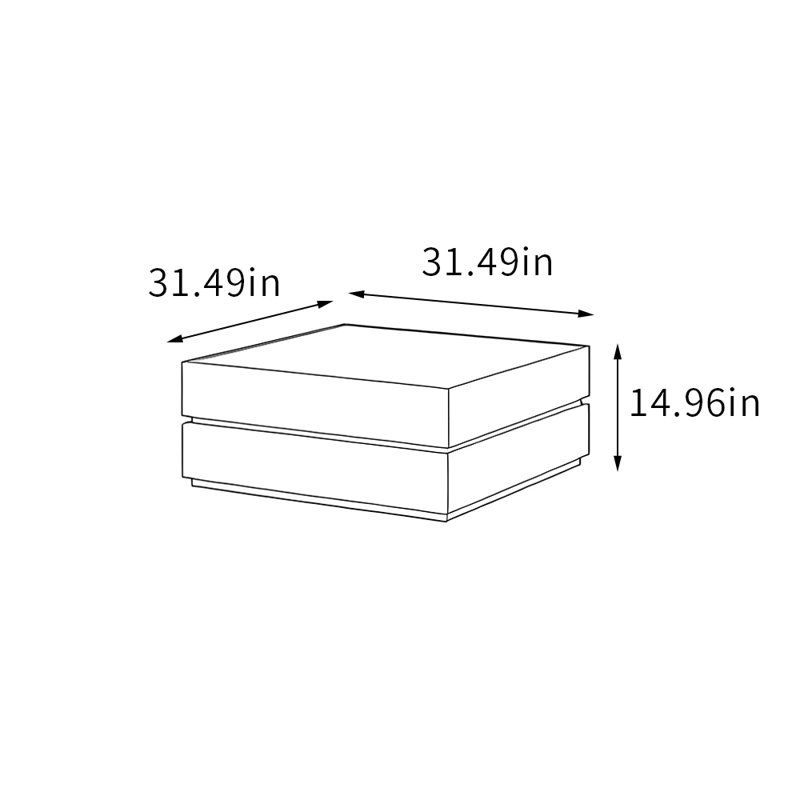 Table basse carrée en bois et petit appartement, Noir / brun noix, 14.96" H x 31.49" L x 31.49" W