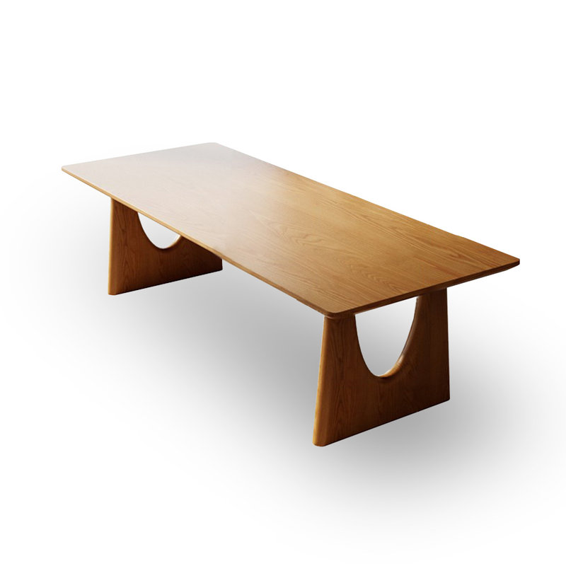 Table de salle à manger rectangulaire en bois massif brun, H 29,53 po x L 70,87 po x l 31,5 po