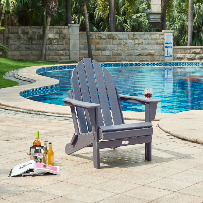 Chaise Adirondack en plastique Bedie, gris
