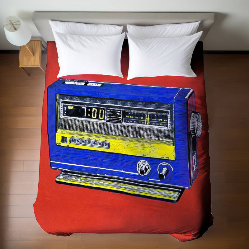 Housse de couette rétro radio-alarme - Décoration de chambre contemporaine