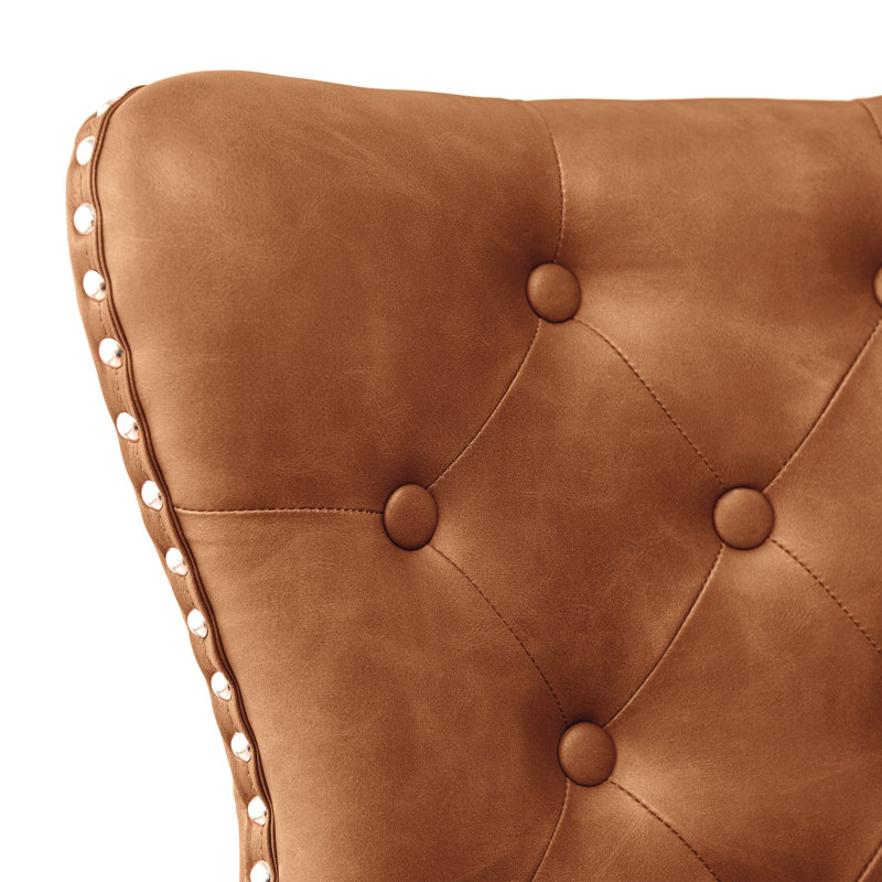 Chaise parsons rembourrée Seita, Brun / Naturel, 2