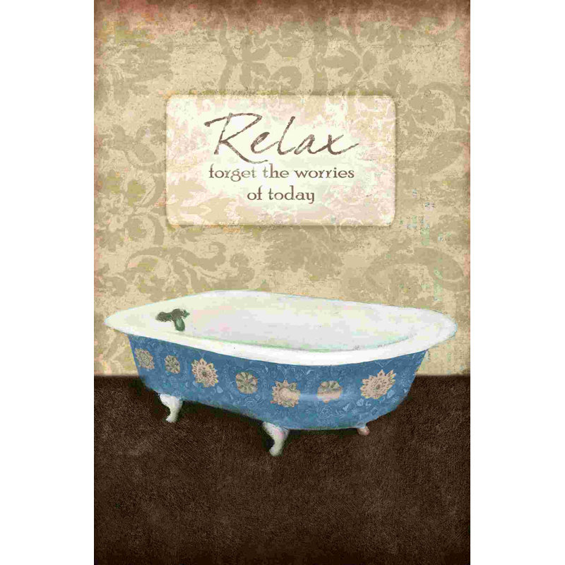 Une autre baignoire bleue - impression sur toile tendue, H 12 po x l 8 po